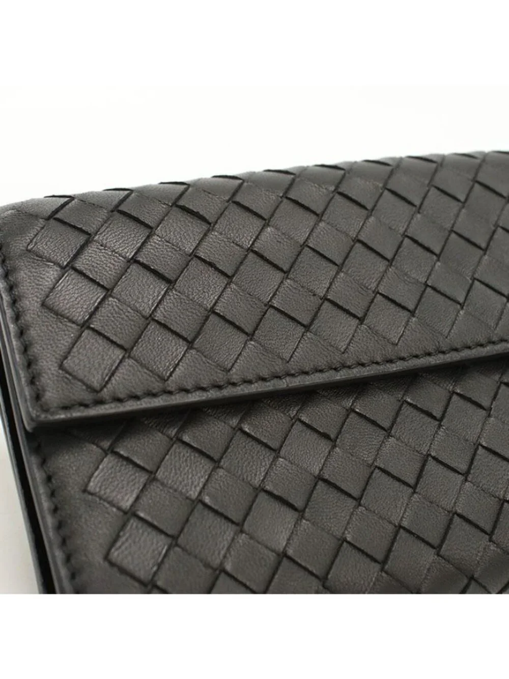 Bottega Veneta Large Flap Wallet Intrecciato Bifold Lambskin